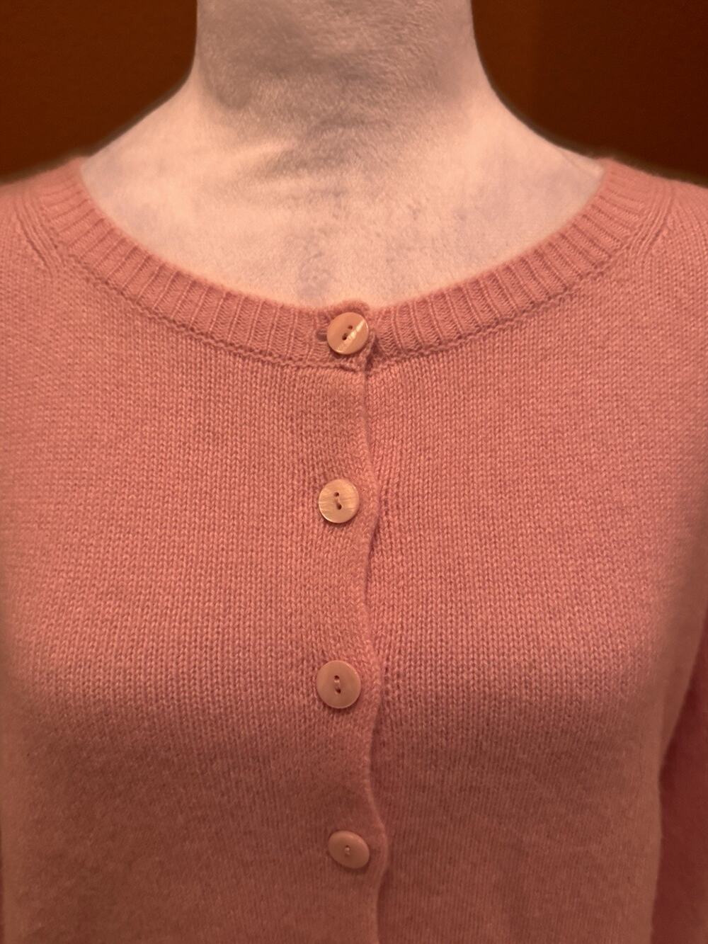 Reformation Clara Cashmere Crew Cardigan in Babygirl Pink Size M NWOT
